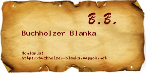 Buchholzer Blanka névjegykártya